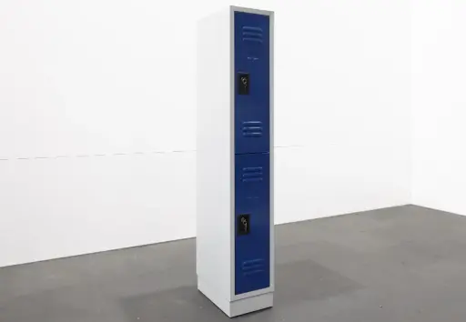 Locker 1kol, 2 deuren, H1800, B300, D500, blauw/grijs, nieuw