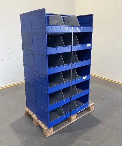 12 Magazijnbakken L970, D390, H300, occasie (250508)