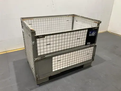 Gitterbox metaal 1230x840x965, grijs, occasie (201201)
