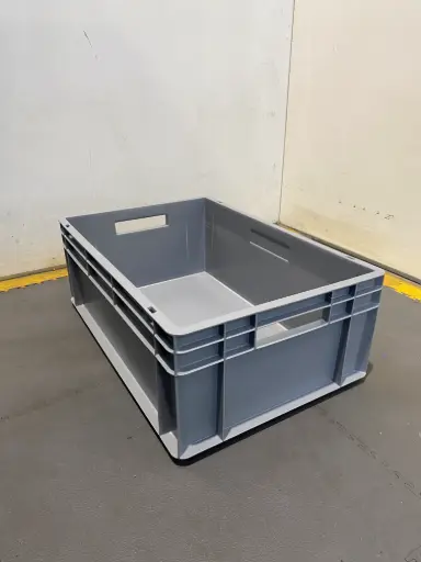 Euronorm stapelbak 600x400x220, grijs, nieuw 