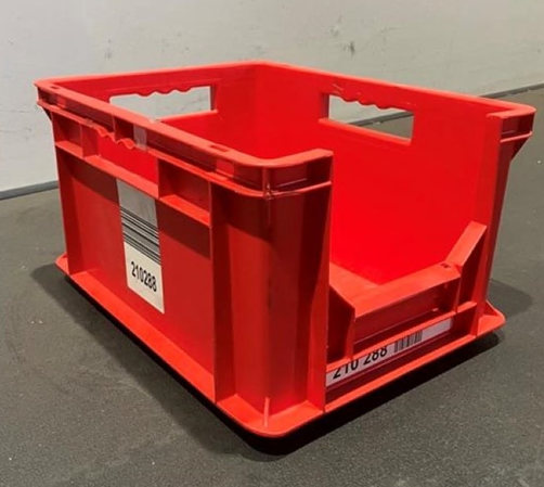 Schäfer stapelbak EF4220F1 400x300x220, front open, rood, occ.